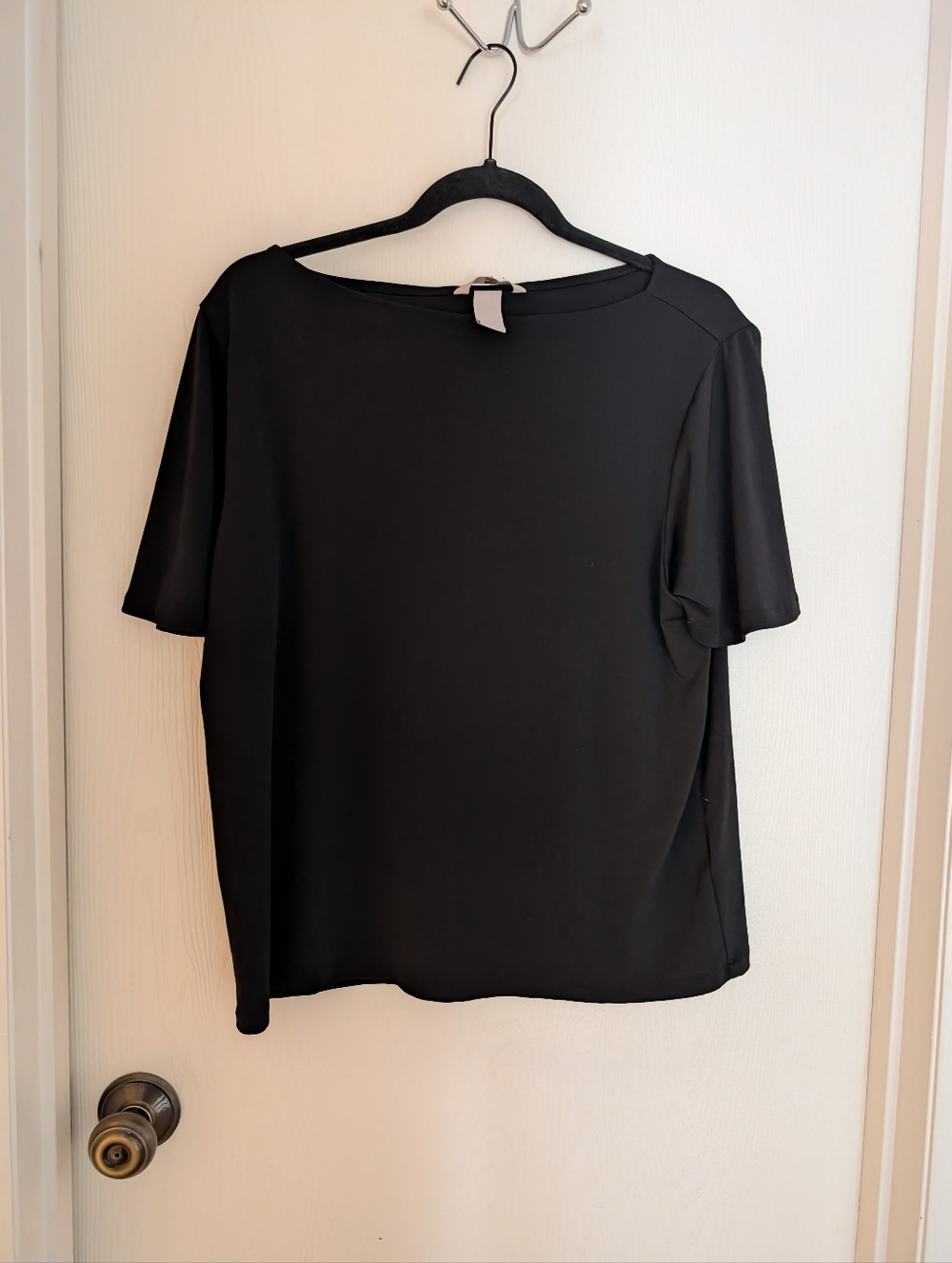 H&M Size M Black High Boat Neck Blouse